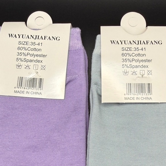 Kawaii‎ Drink Socks 2 Pairs Purple & Blue Cute Cartoon Ankle Socks Size 35-41 - Picture 2 of 2